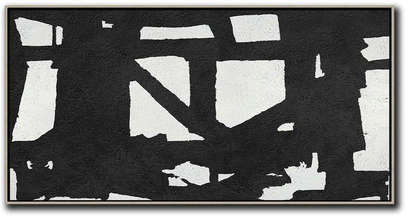 Large Contemporary Painting,Oversized Panoramic Minimal Art On Canvas - Contemporary Art Wall Decor